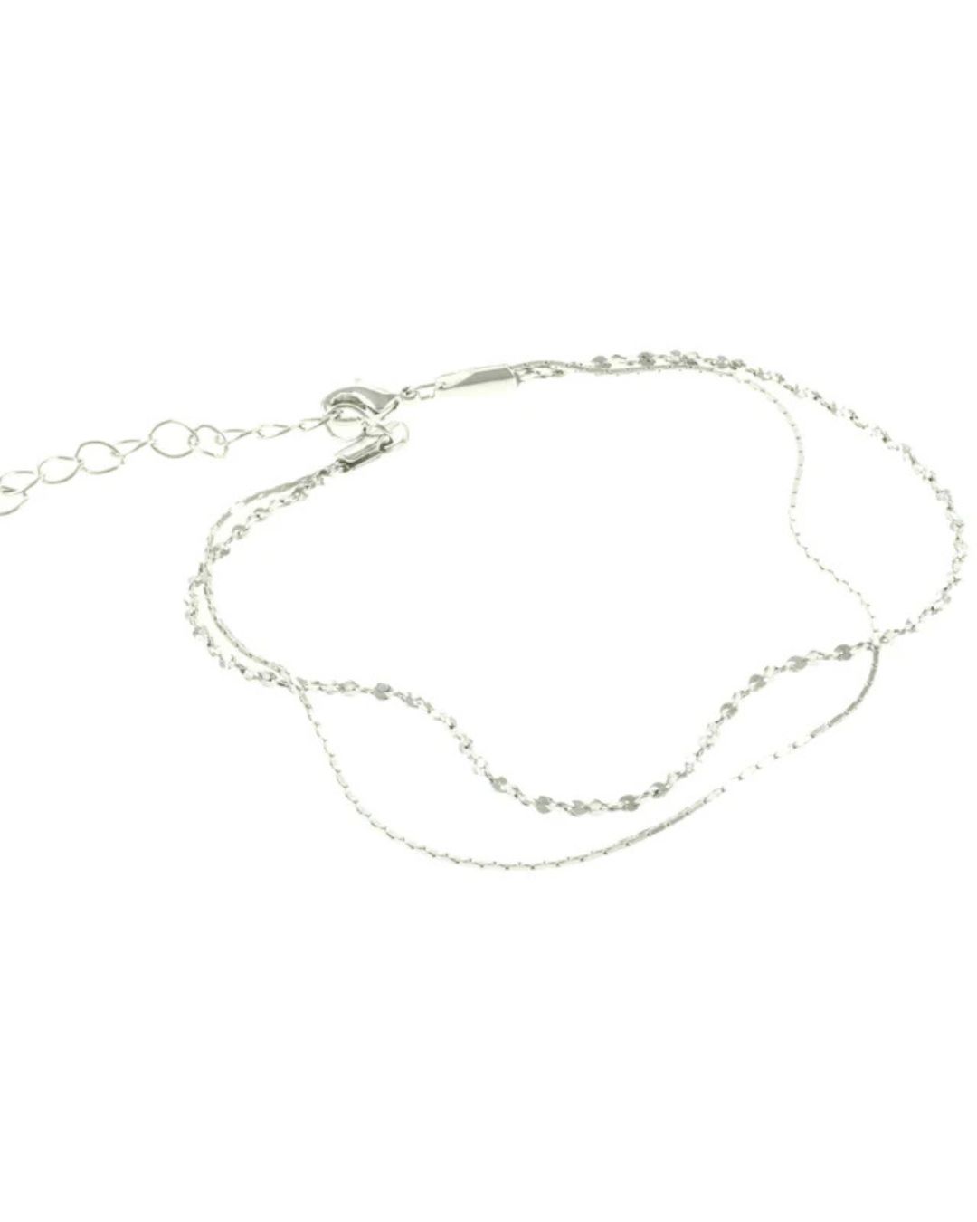 Bracelet pour cheville double chaines silver Jackie J YUW2409K