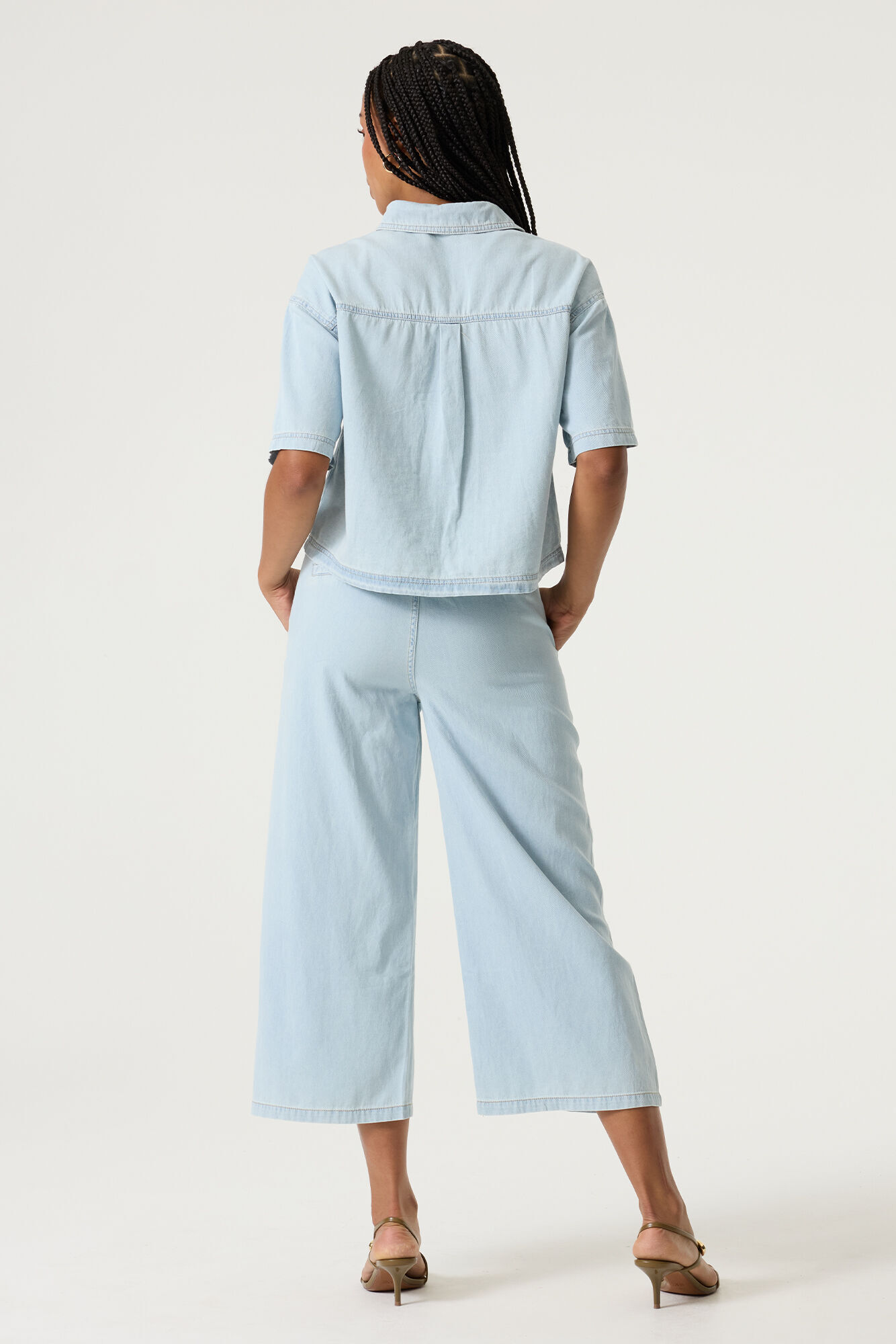 Pantalon en jeans à jambe large Gracia 