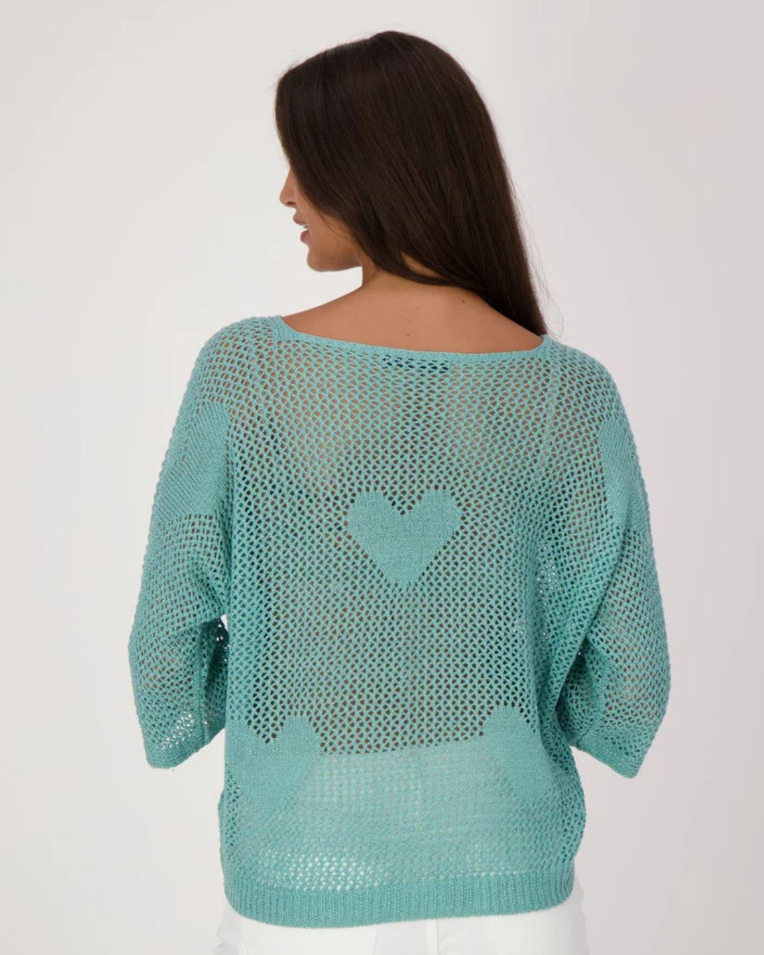 Top en maille résille à motifs cœurs Gabby Isabella 325675