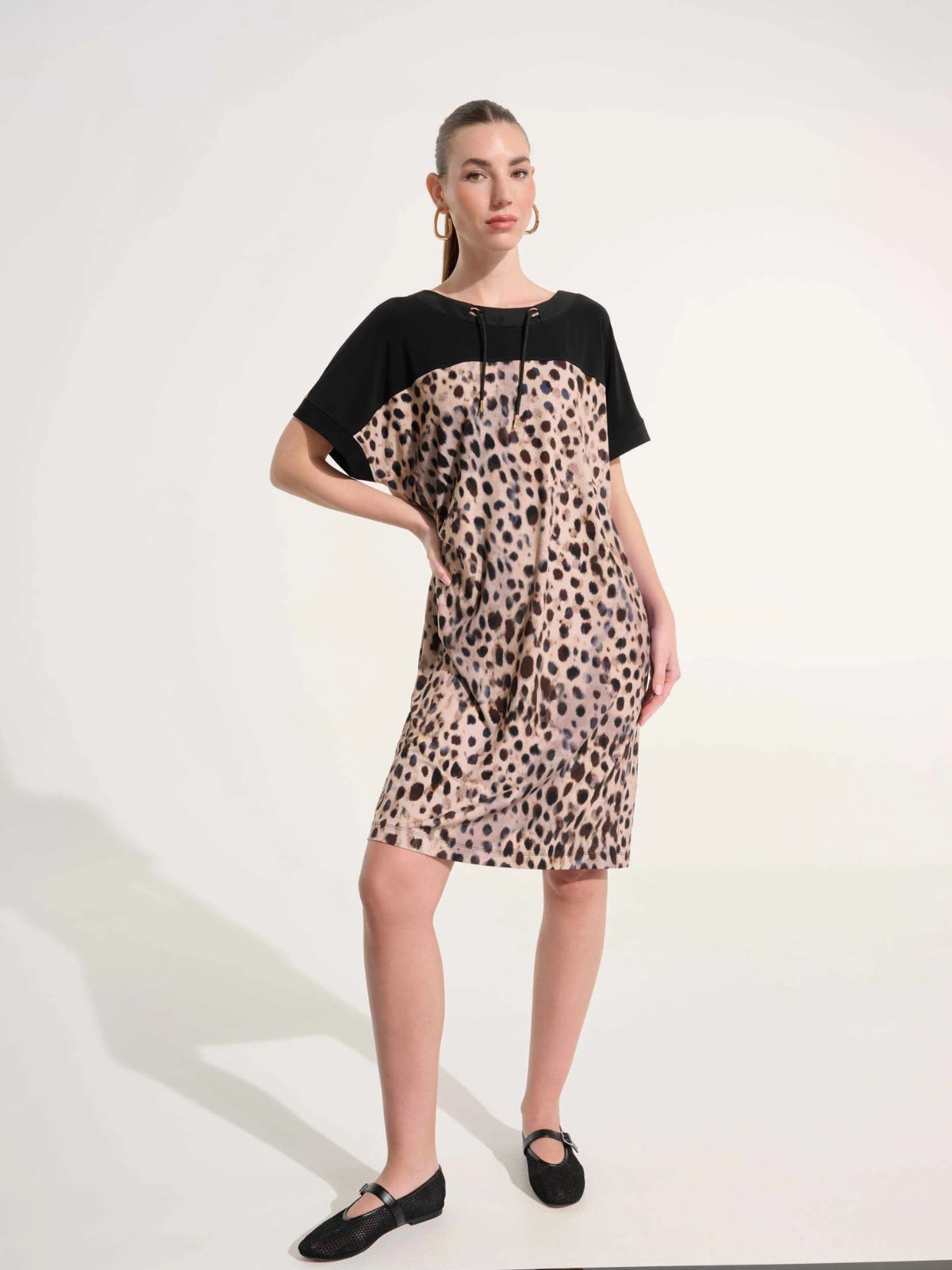 Robe droite en tricot soyeux à imprimé animal Joseph Ribkoff 