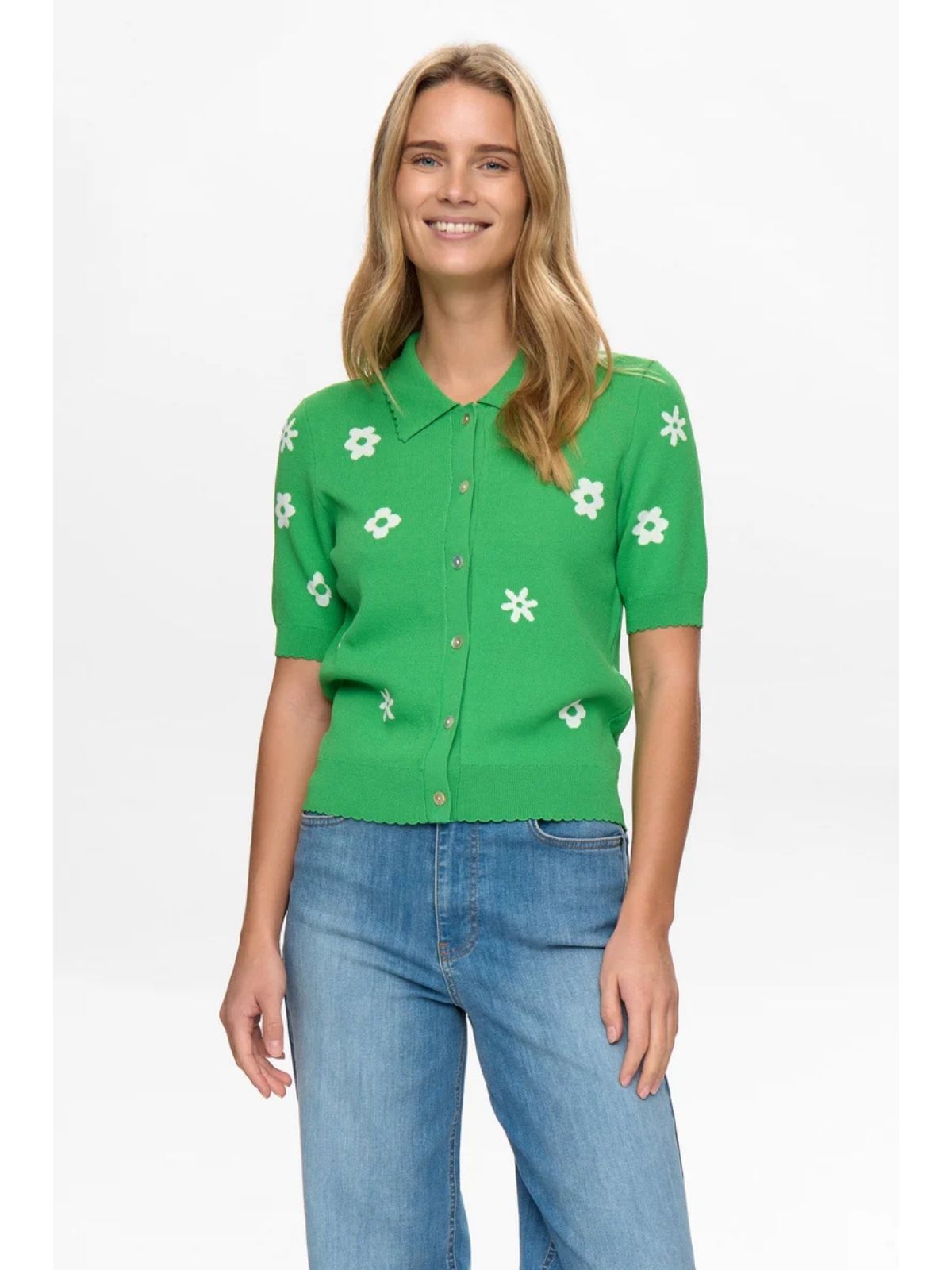 Cardigan à manche court avec fleur Nümph