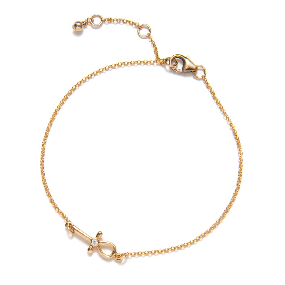 Bracelet Be Peaceful clef Gold Beblue