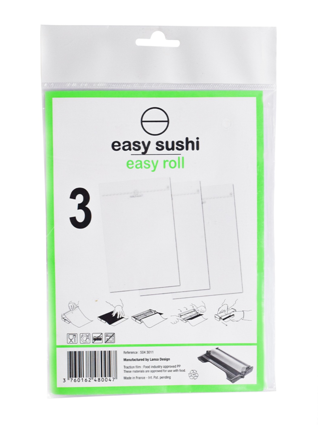 Recharges de feuille antidérapante Easy Sushi (paquet de 3)