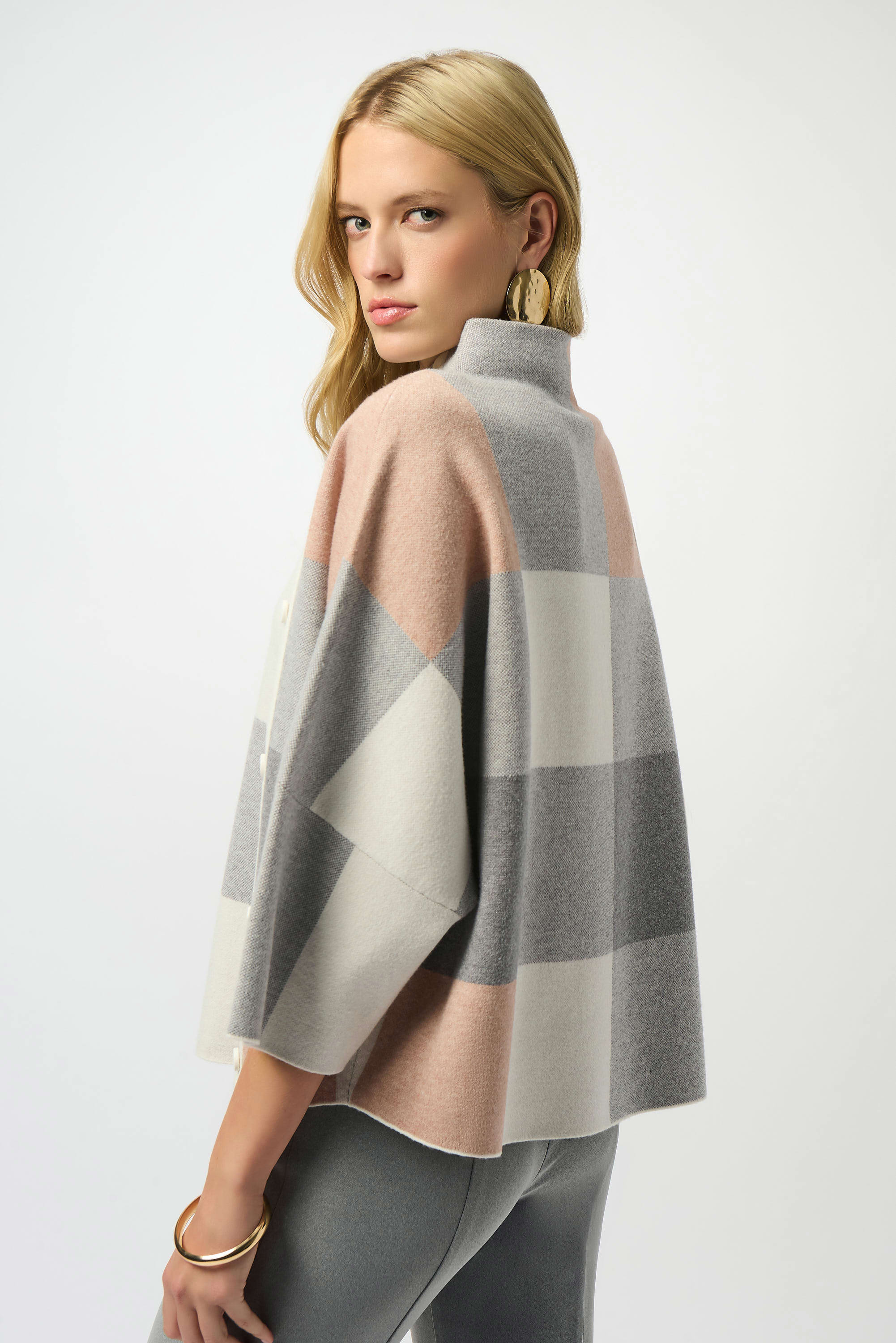 Haut en tricot jacquard à motif carreauté Joseph Ribkoff 243948F25
