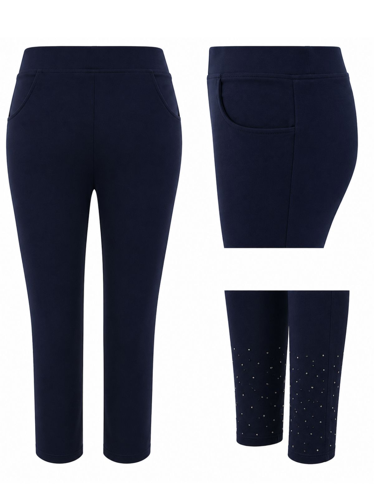 Capri en tissu tissé à enfiler avec brillant sur la jambe Beta