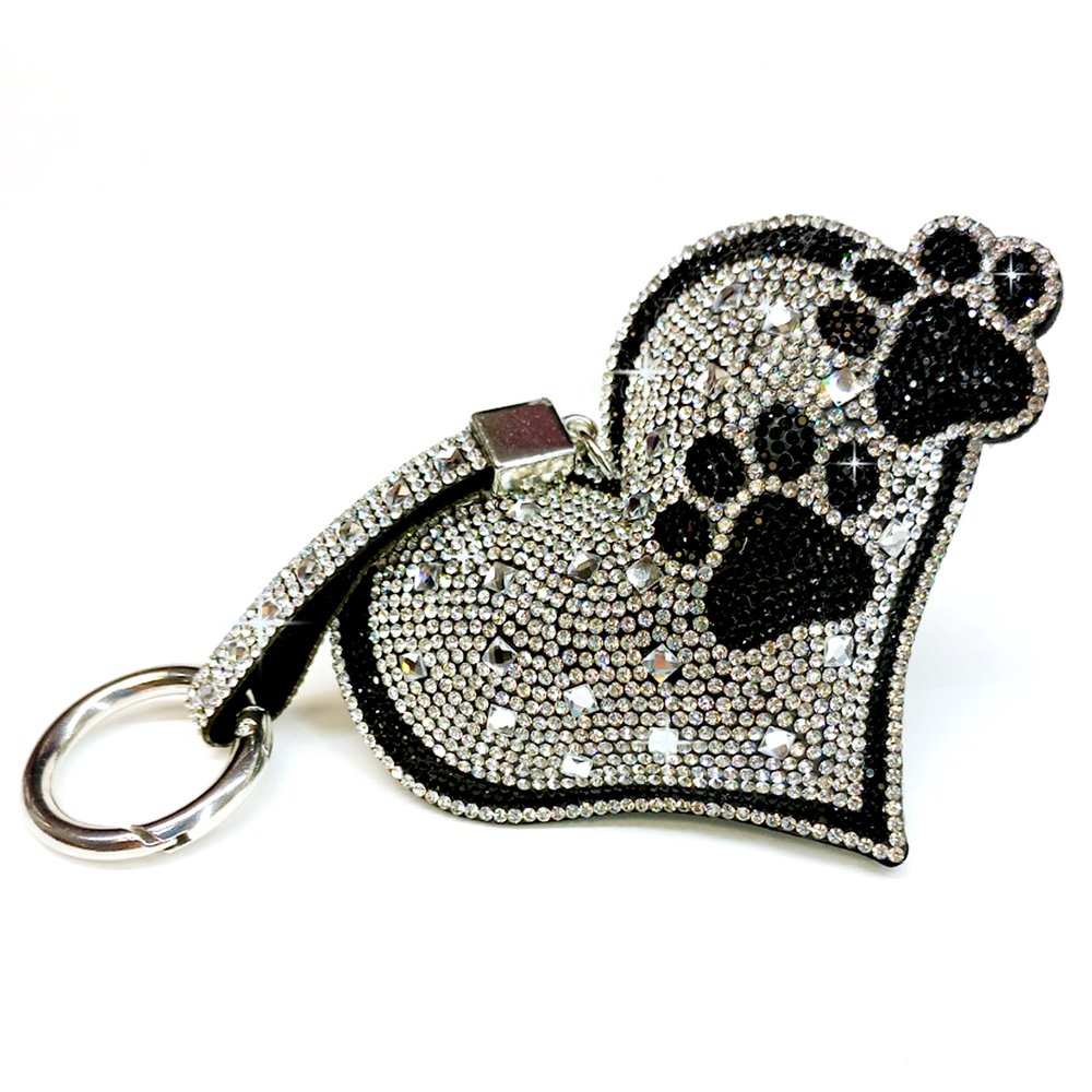 Heart Purse Charm Diamonds in the Ruff Jacqueline Kent Silver/Black