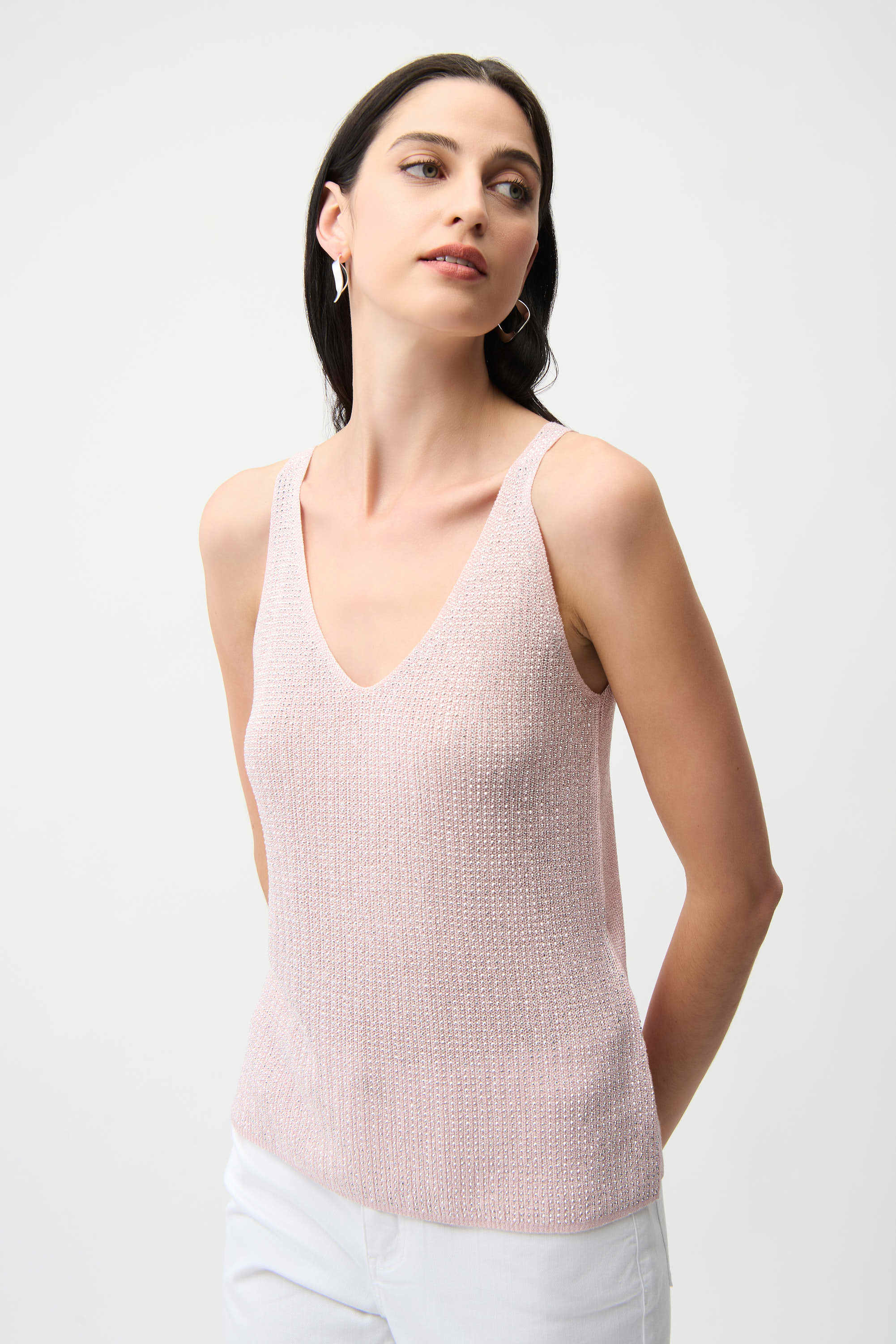Camisole en tricot métallique avec strass Joseph Ribkoff