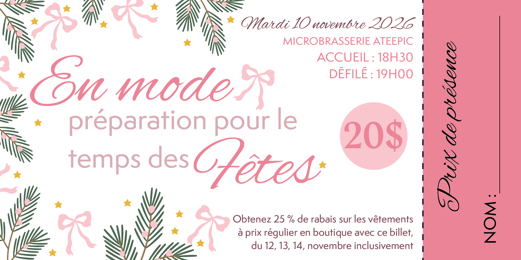 Billet Défilé de Mode Fashionista 10 novembre26