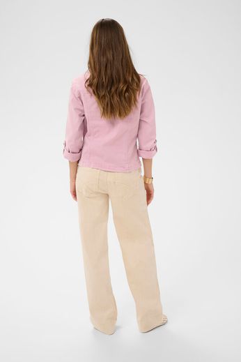 Jacket de jean col V Cream 