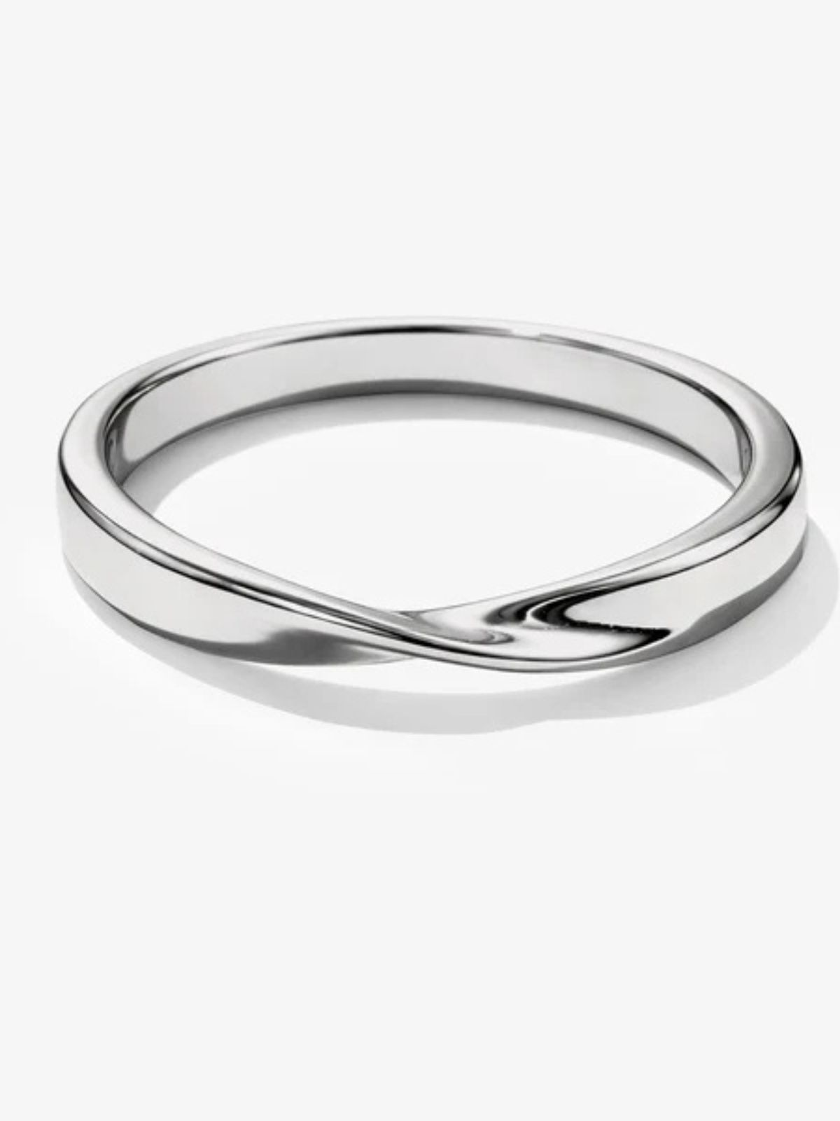 Bague argentée avec torsade en acier inoxydable Bizou