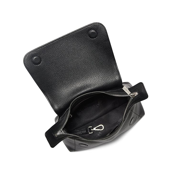 Le Ginny – Sac à bandoulière 2-en-1 en cuir vegan noir Lambert