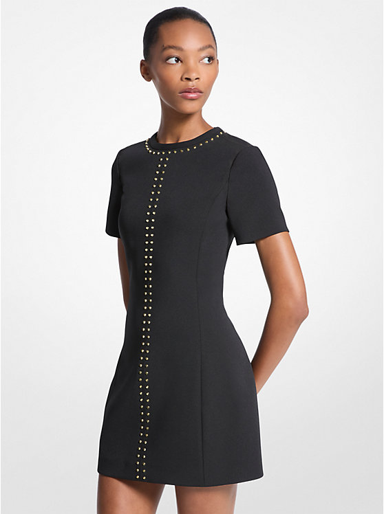 Robe droite en crêpe extensible cloutée Michael Kors 
