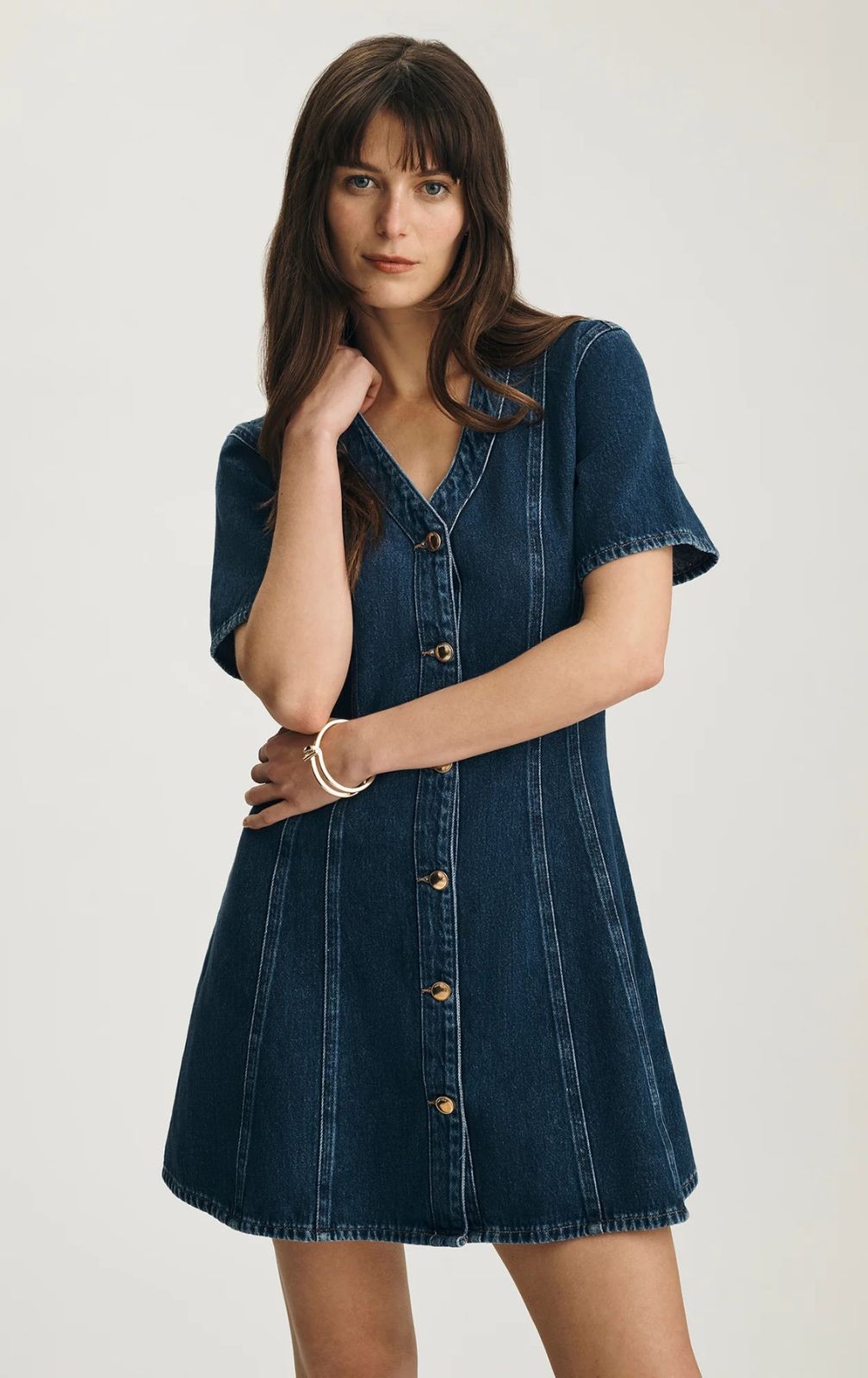 Robe en jeans à col V Mavi 