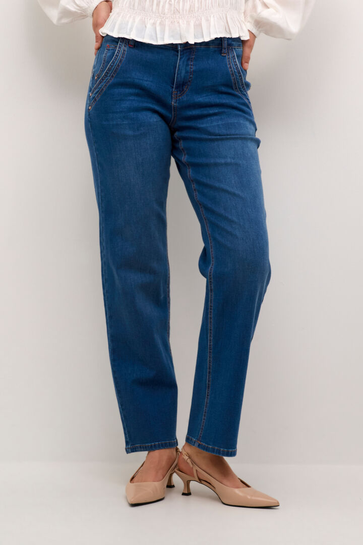 Jeans jambre droite taille regulier longueur 32 Cream 10612701