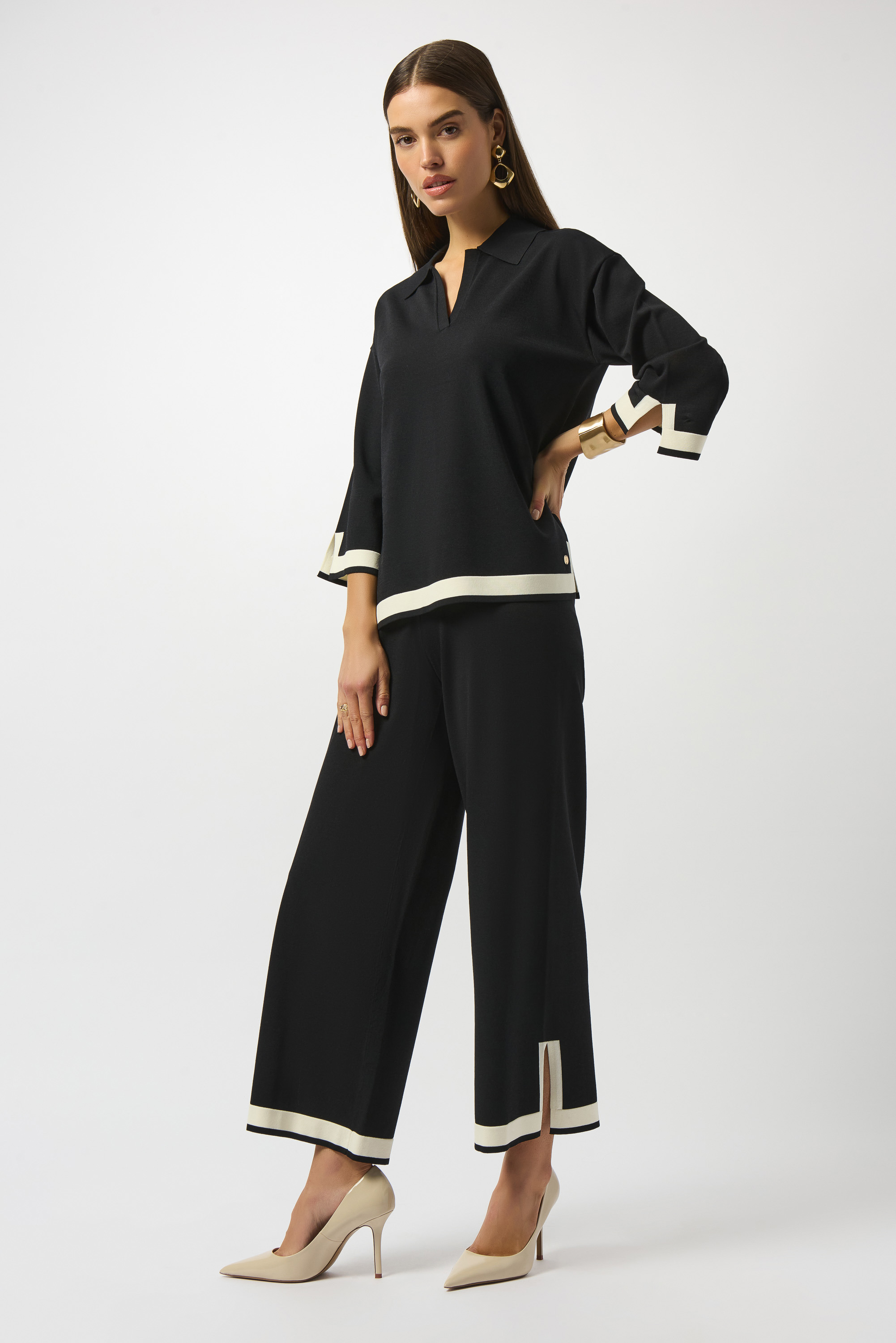 Pantalon culotte en tricot à blocs de couleur Joseph Ribkoff 253910