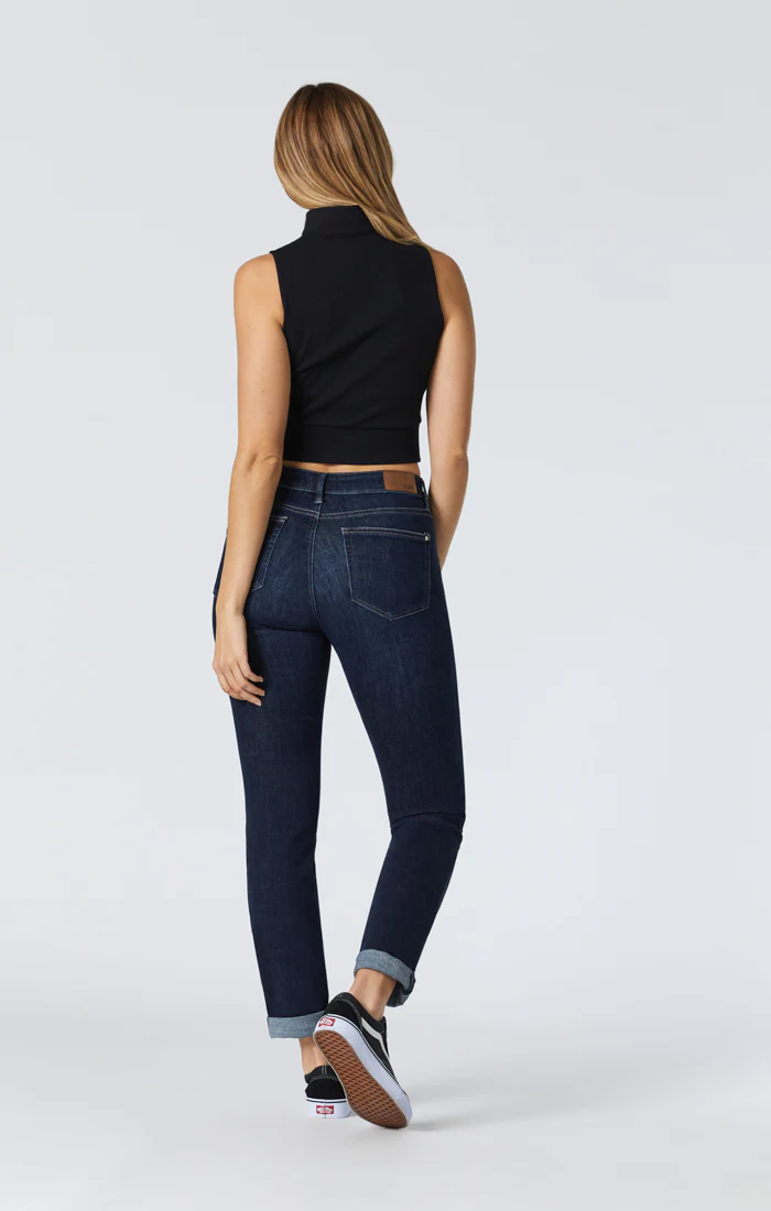 Jean Kathleen Slim Boyfriend Mavi Dark Brushed Feather Blue 25