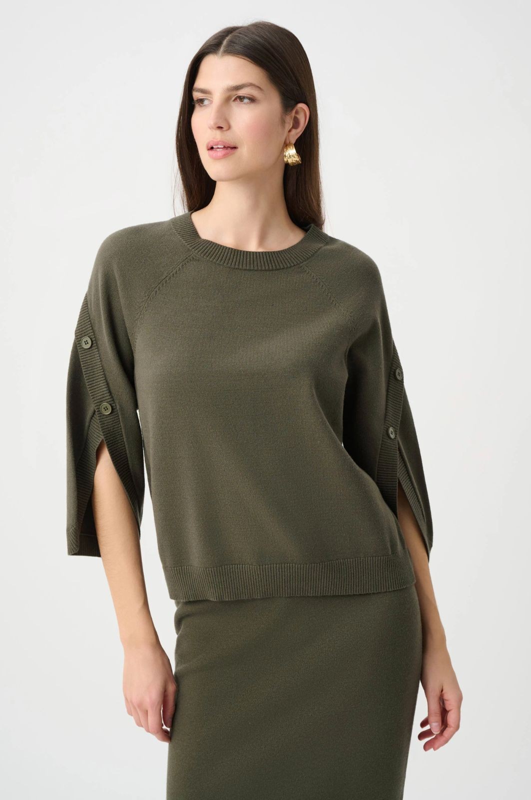 Tricot en viscose et nylon brossé à manches tulipe Joseph Ribkoff 