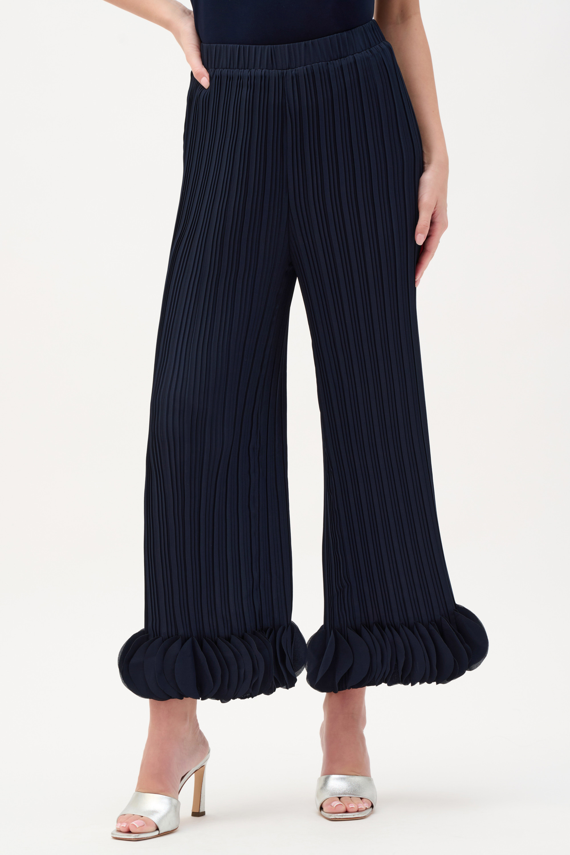 Pantalon plissé à jambes larges en georgette Joseph Ribkoff 